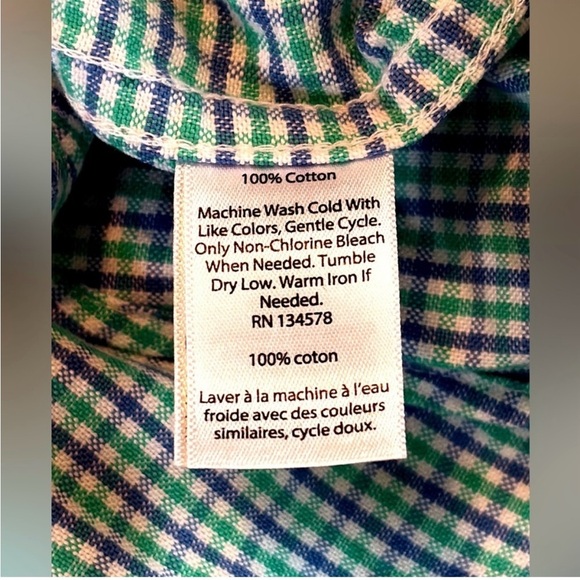 NWT Vineyard Bell Haven Plaid Oxford Boy's Size 16 in Capri Blue - Picture 3 of 6